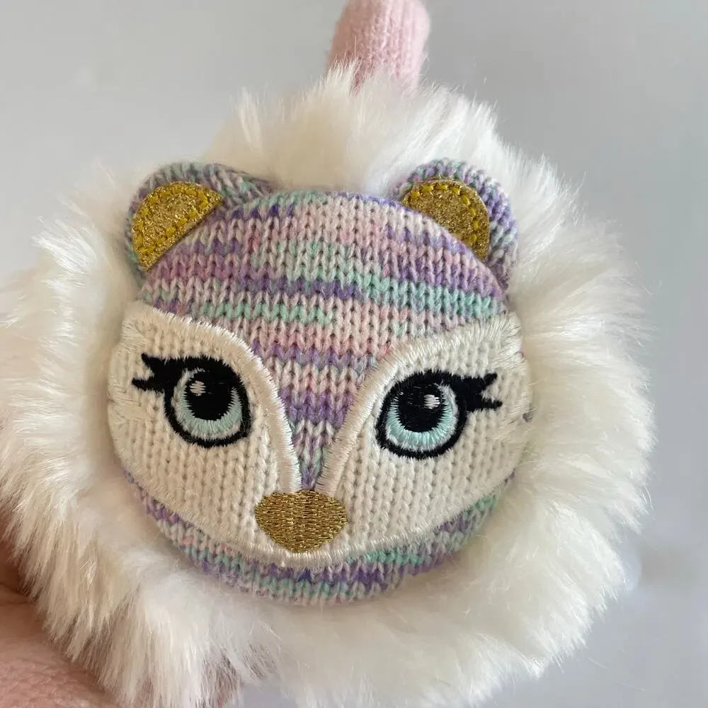 Capelli New York Faux Fur Earmuffs Girls Animal Knit